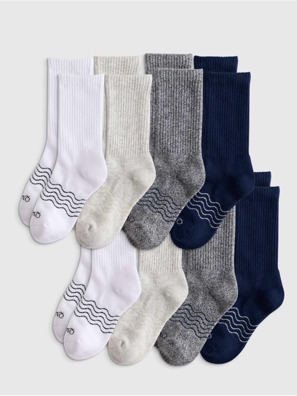 Quince Cotton Calf Socks 8 pack Neutral Multi/S/Kids